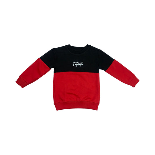 Baby Boys Red Sweatshirt with Black Chest Patch