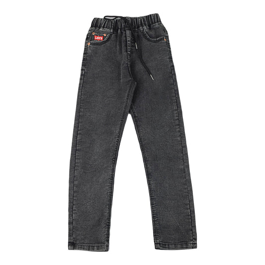 Boys Black-Grey Denim Jeans with Drawstring