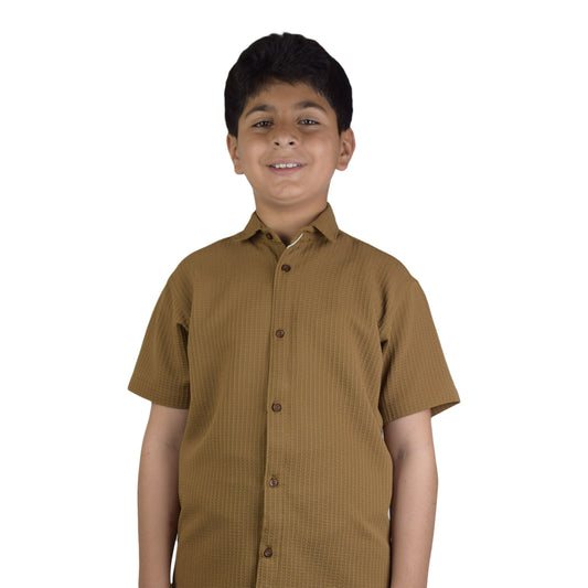 Boys Casual Shirt | Black and Brown Variants by Kidzaar