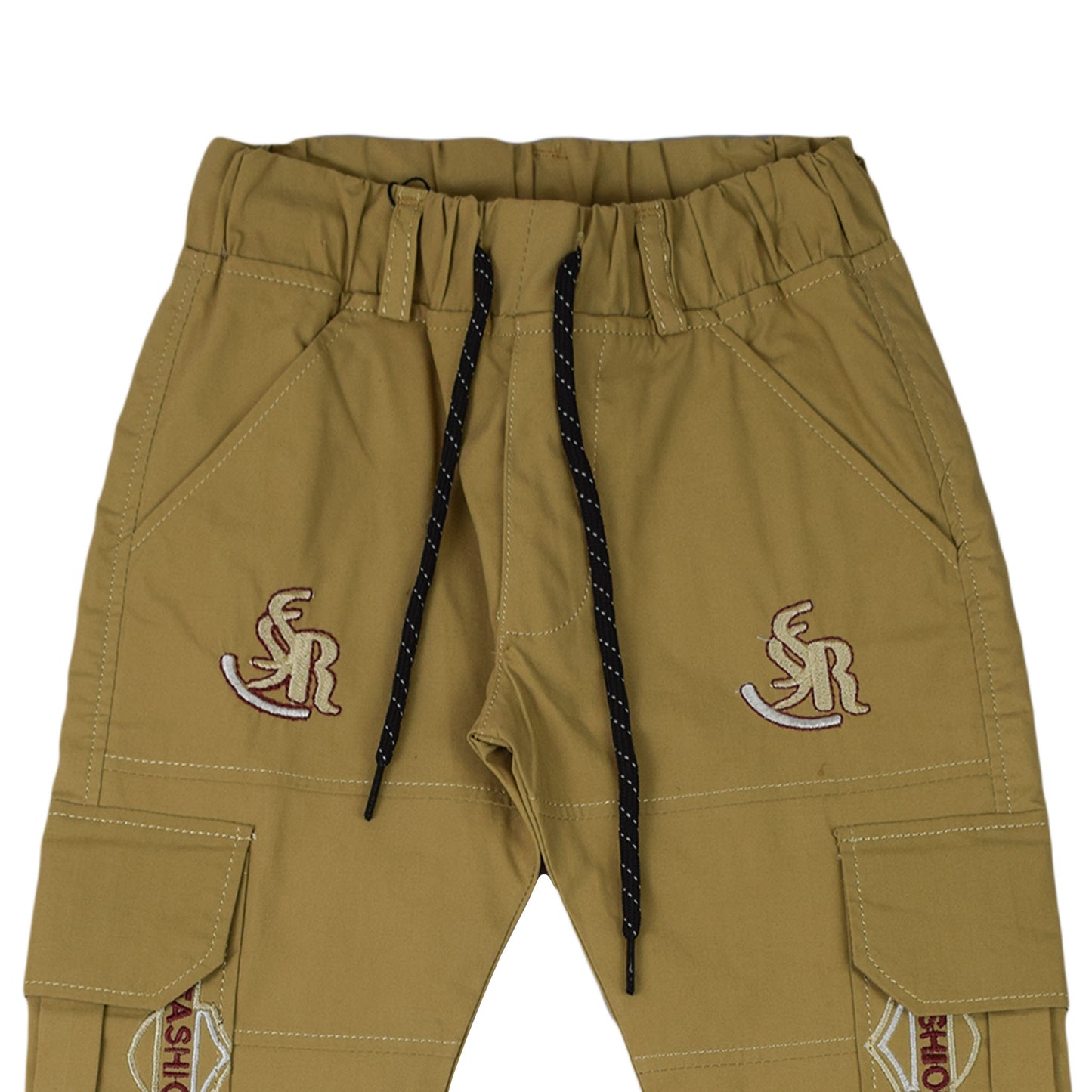 Boys Warm Beige (Khaki) Brown Cargo Jogger Pants: Stylish Cotton Trousers