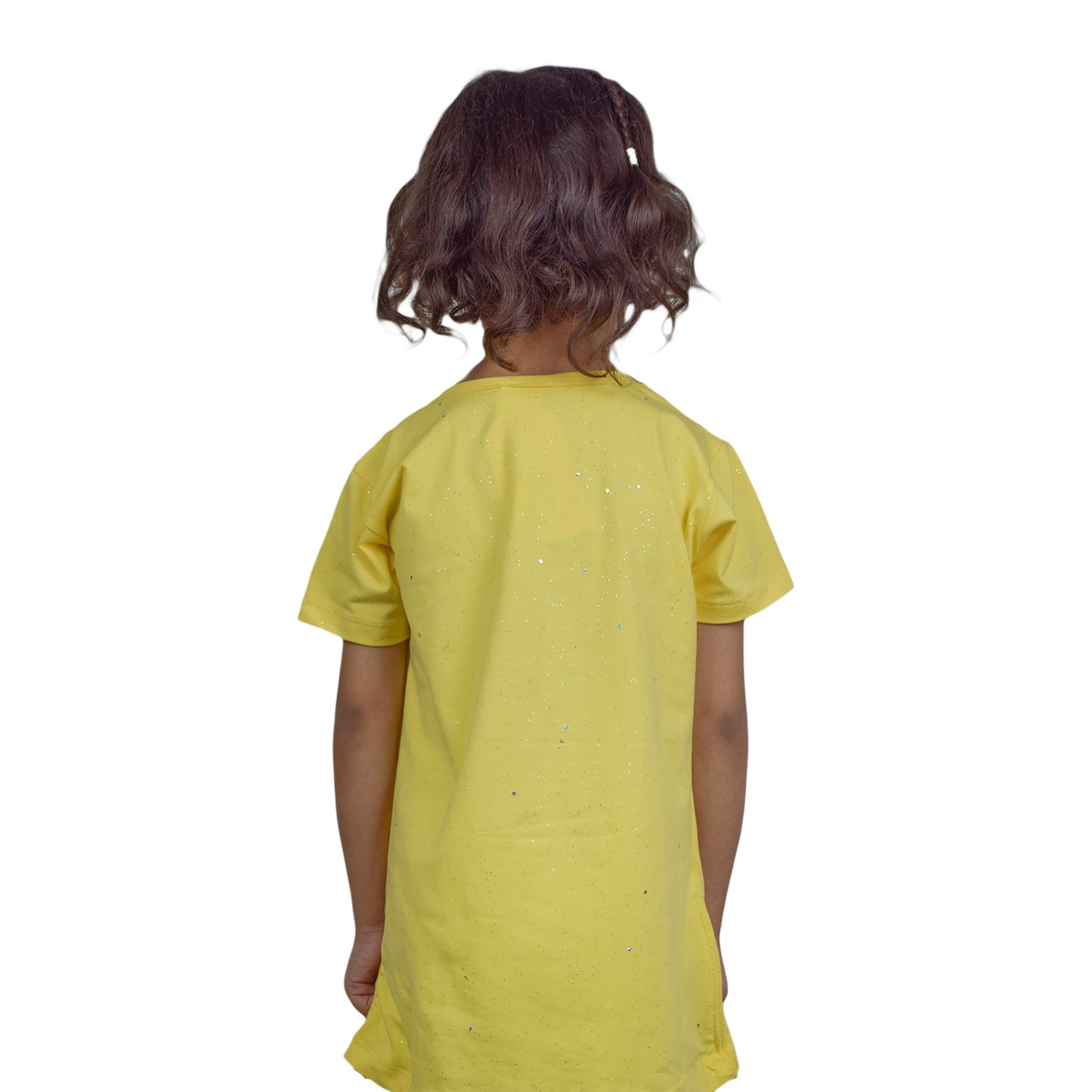 Cute Yellow Teddy Bear Girls T-Shirt with Chain – Summer Fashion Tee