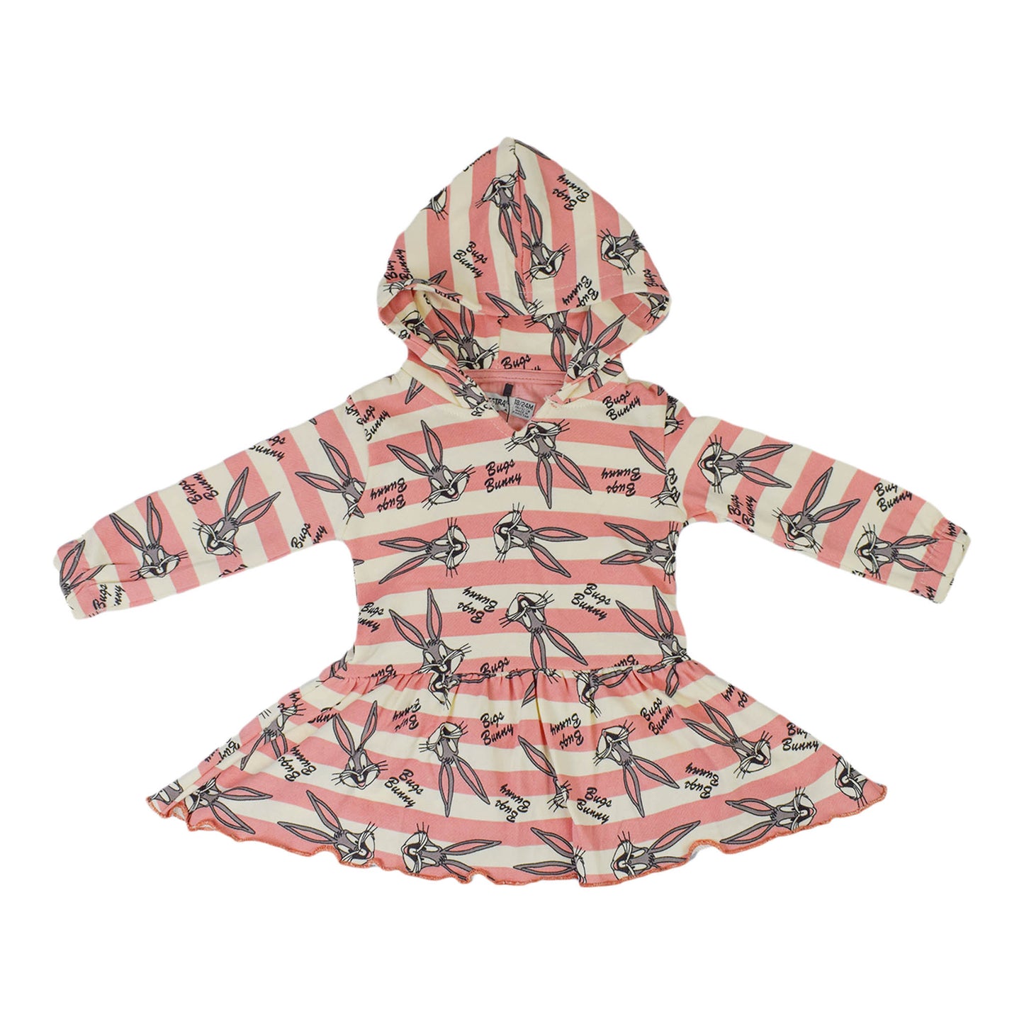 Baby Girls Light Pink Rabbit Printed Frock