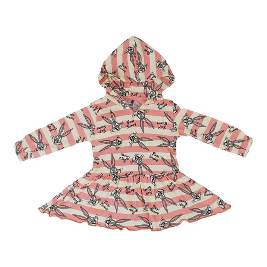 Baby Girls Light Pink Rabbit Printed Frock