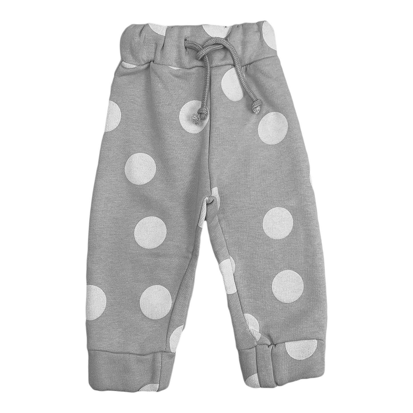 Girls Grey Polka Dot Winter Fleece Trouser