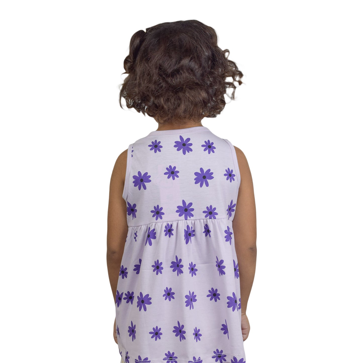 Girls Light Purple Floral Top with Purple Flower Design