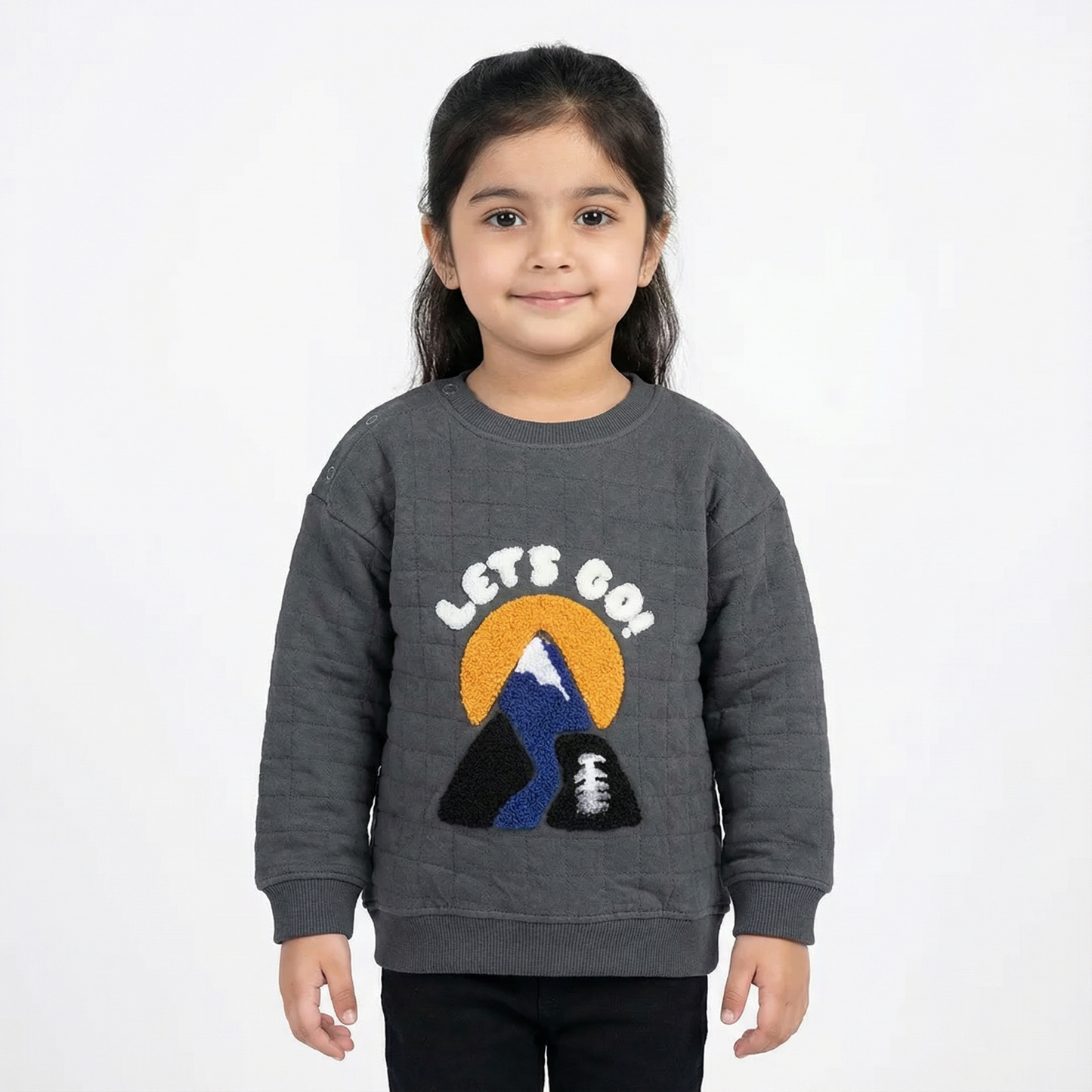 Girls “Let's Go” Sweatshirt – Warm Winter Pullover for 2 to 5 Years