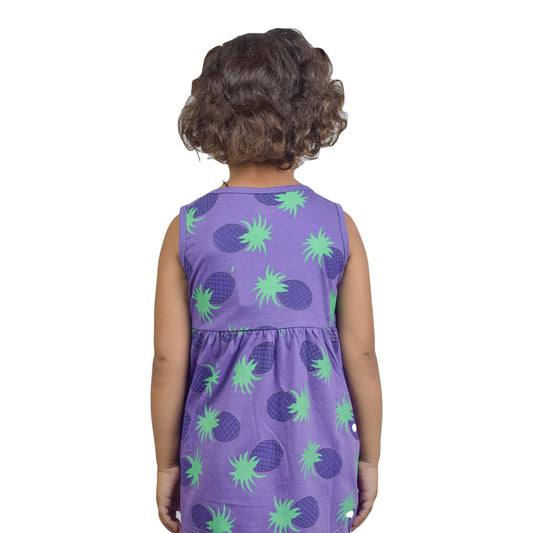 Girls Purple Top with Pomegranate Print Design