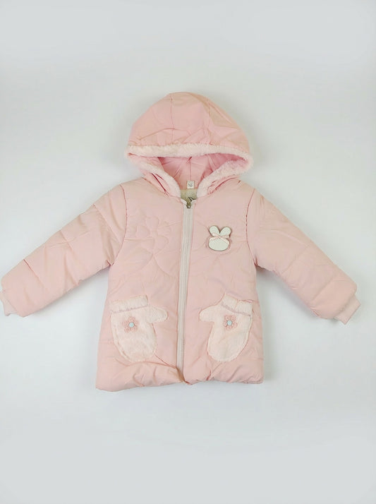 Light Pink Puffer Winter Coat for Girls | Warm & Cute