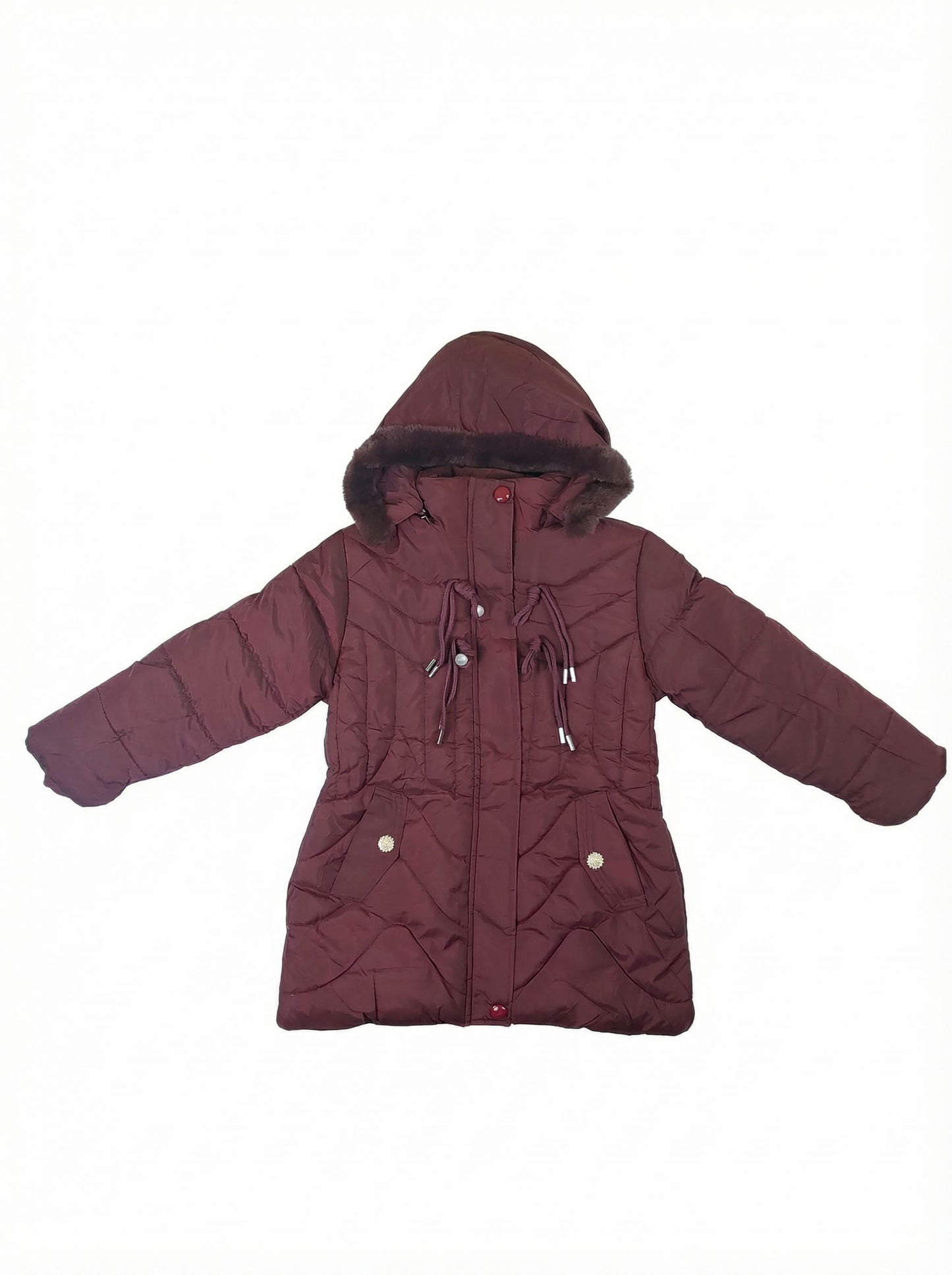 Maroon Puffer Winter Coat for Girls | Warm & Cozy