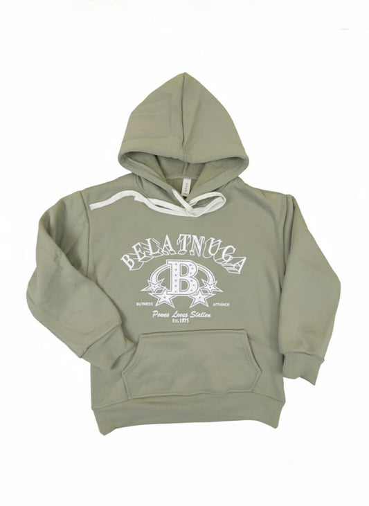 Sage Green Graphic College | Style Pullover Hoodie