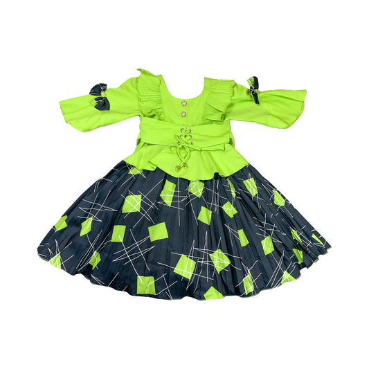 Trendy Contrast Frock for Girls