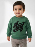 Kids Green “HEY” Sweatshirt – Unisex Winter Style