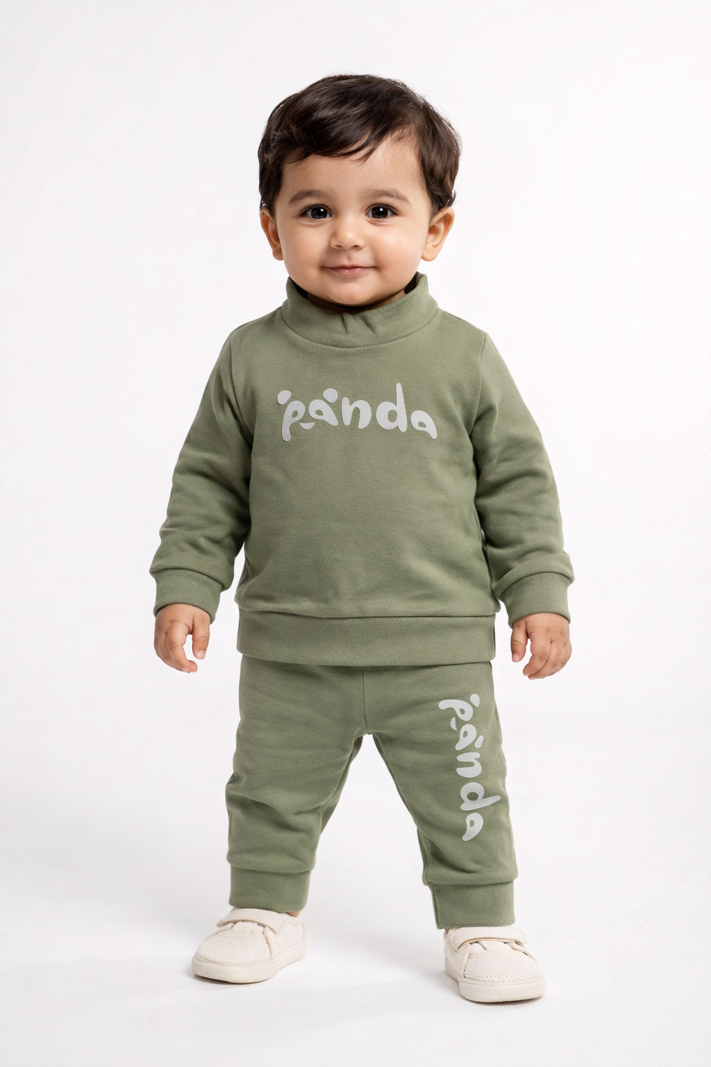 Unisex Green Baby Panda Winter Co-ord Suit