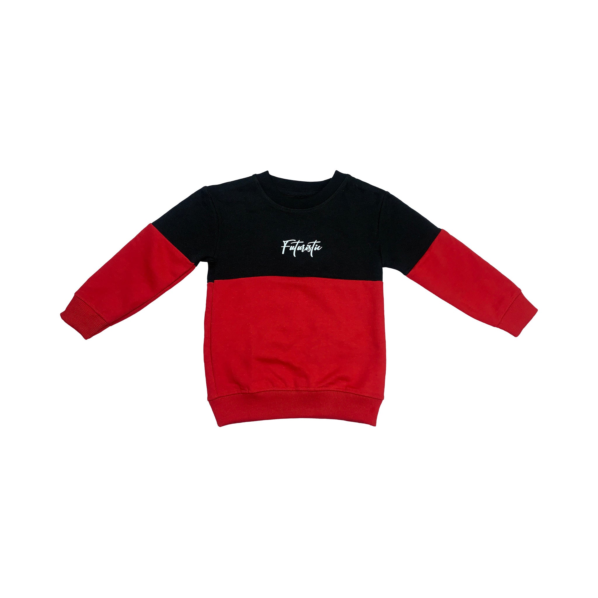 Baby Boys Red Sweatshirt with Black Chest Patch