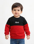 Baby Boys Red Sweatshirt with Black Chest Patch