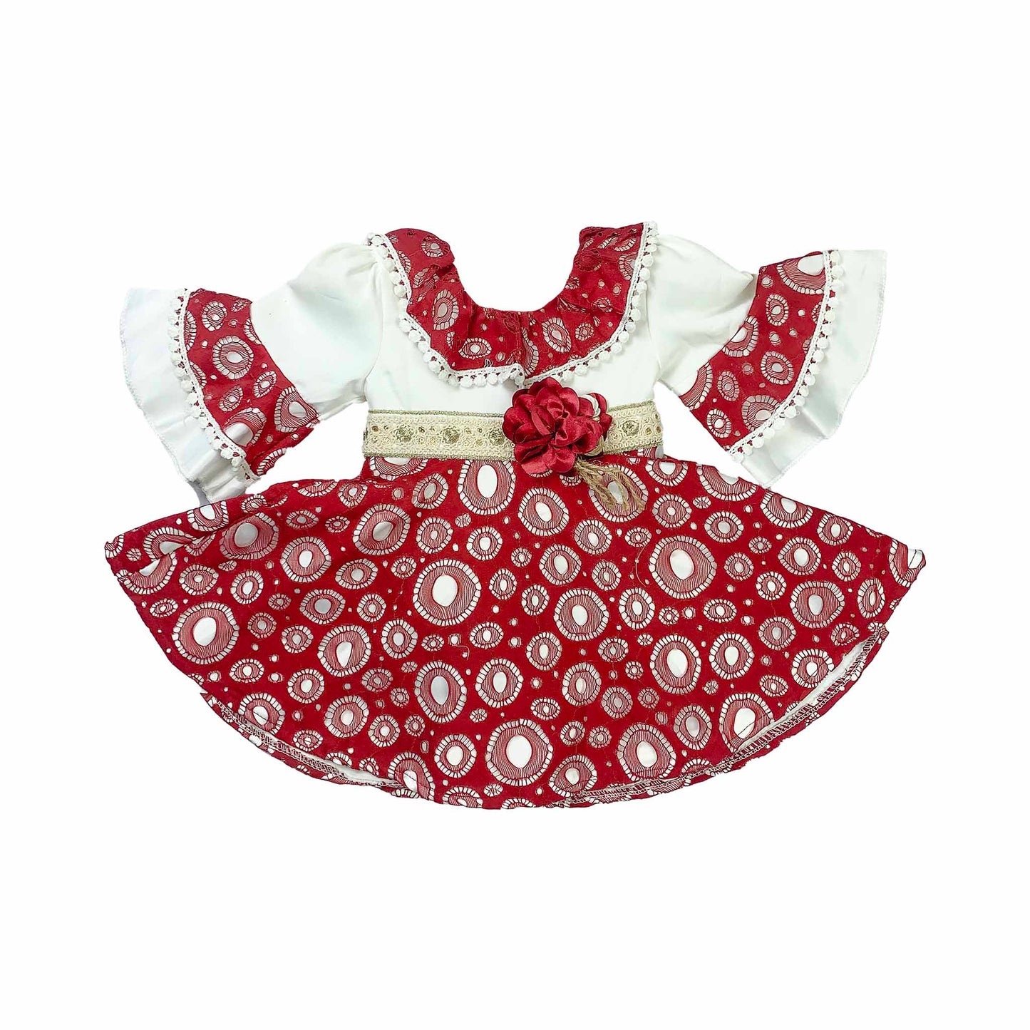 Baby Girls Frock in Light Pink & Red