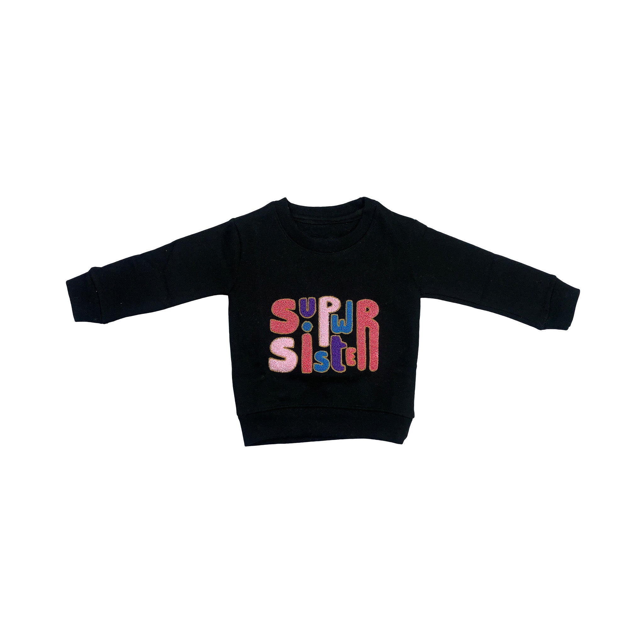 Girls “Super Sister” Sweatshirt – Warm Winter Pullover for 2 to 5 Years