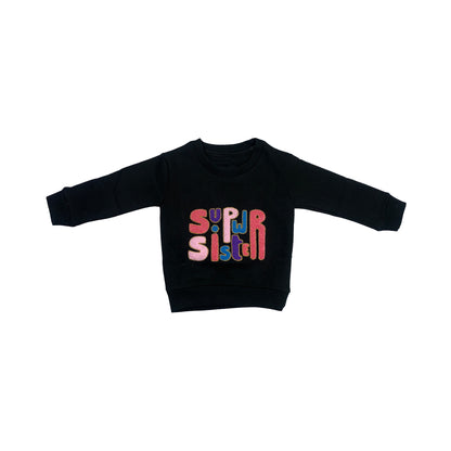 Girls “Super Sister” Sweatshirt – Warm Winter Pullover for 2 to 5 Years