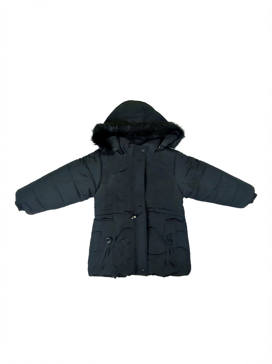 Black Puffer Girls Winter Coat for | Warm & Lightweight