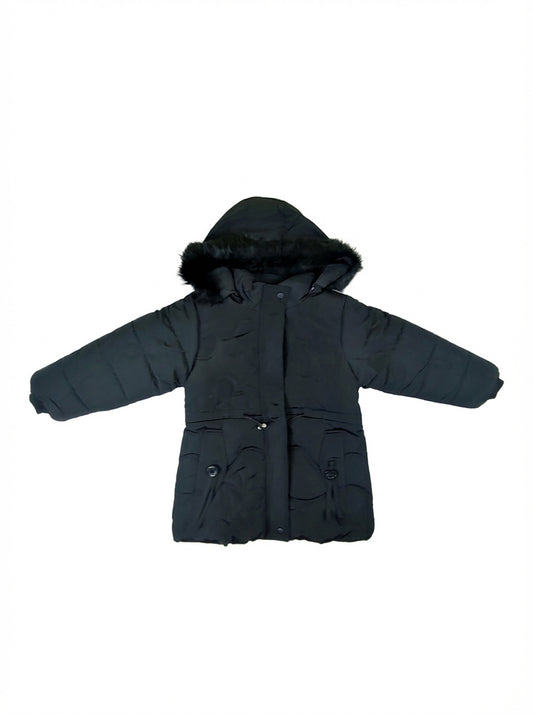 Black Puffer Girls Winter Coat for | Warm & Lightweight