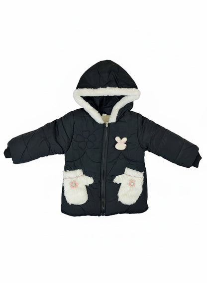 Black Puffer Winter Coat for Girls  | Warm & Lightweight