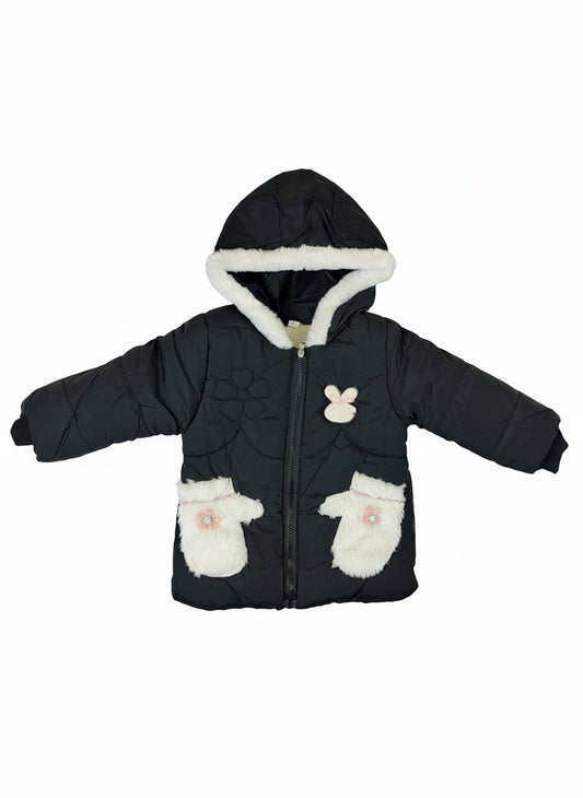 Black Puffer Winter Coat for Girls  | Warm & Lightweight