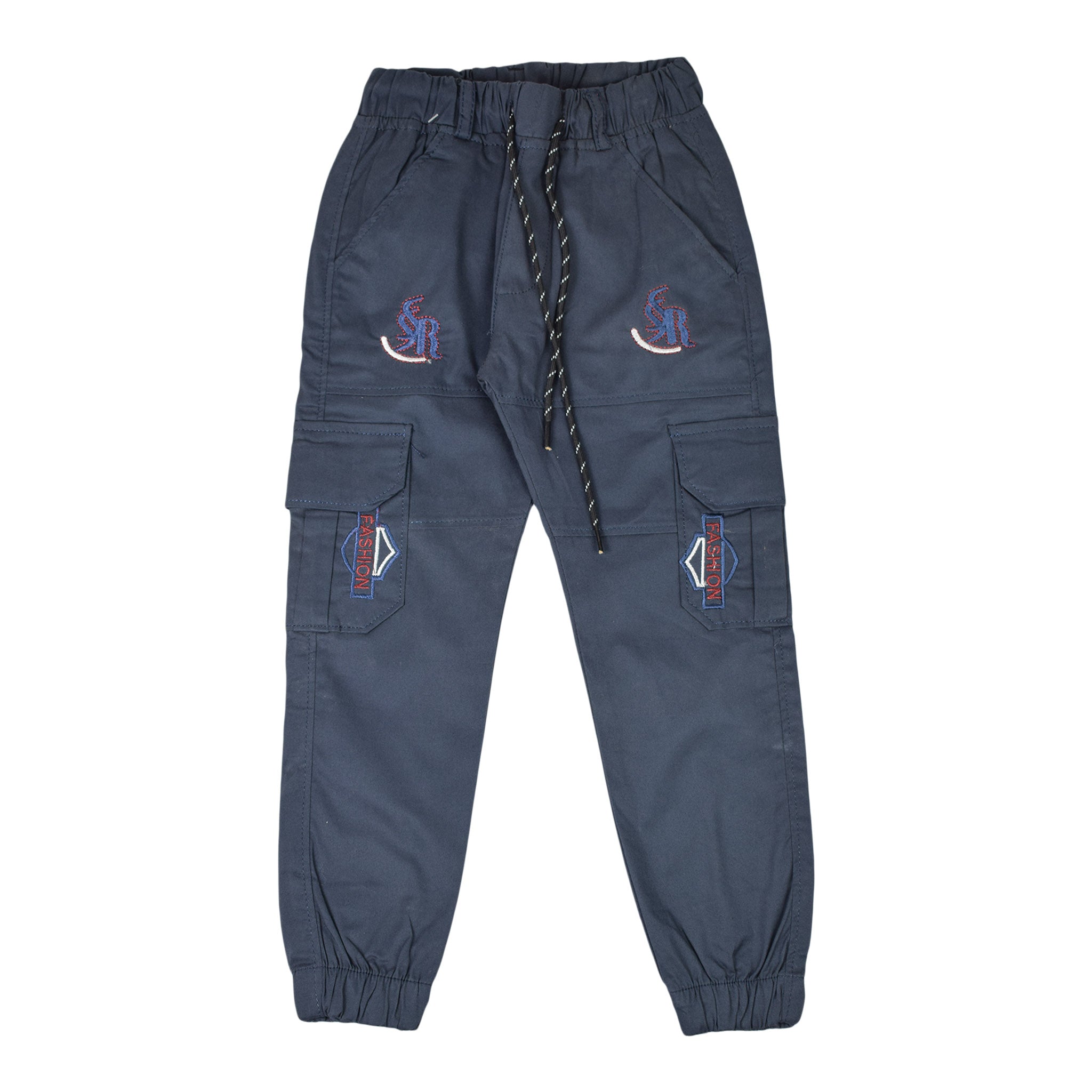 Boys BlueCotton Pocket Jeans with Drawstring: Comfortable Everyday Wear