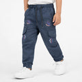 Boys BlueCotton Pocket Jeans with Drawstring: Comfortable Everyday Wear