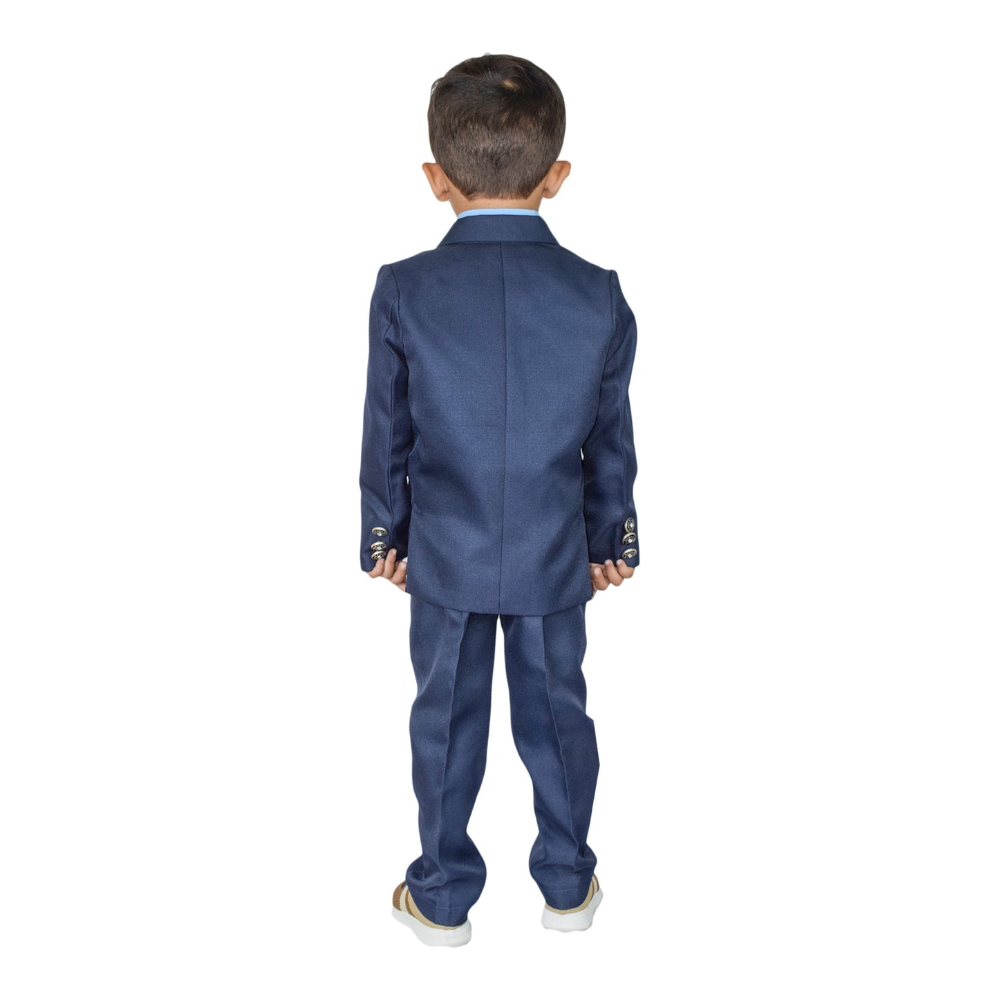 Boys Blue & Brown 3-Piece Suit – Elegant Formal Wear