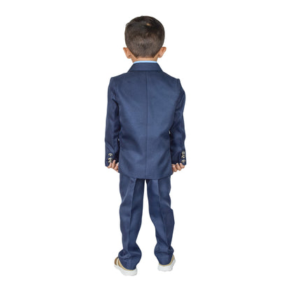 Boys Blue & Brown 3-Piece Suit – Elegant Formal Wear