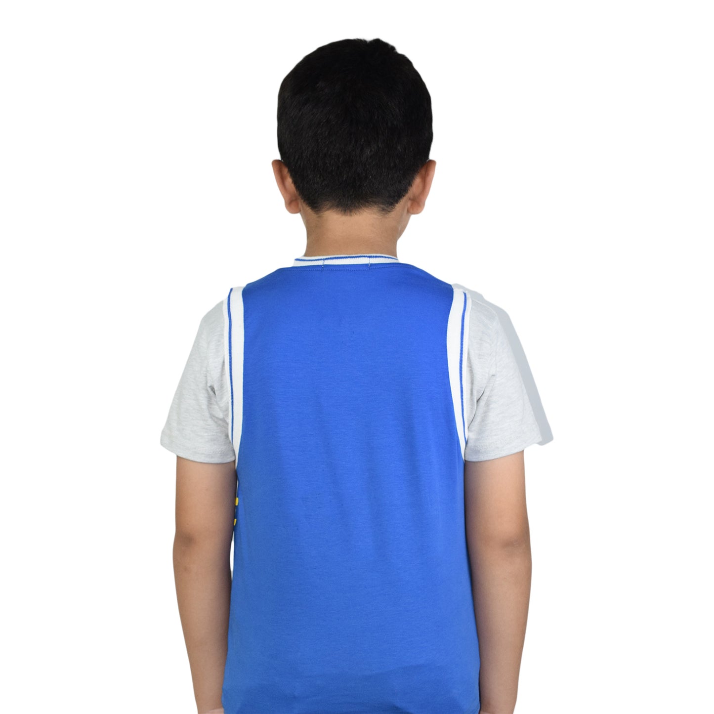Boys Blue & Red T-Shirt | Casual Round Neck Tee by Kidzaar