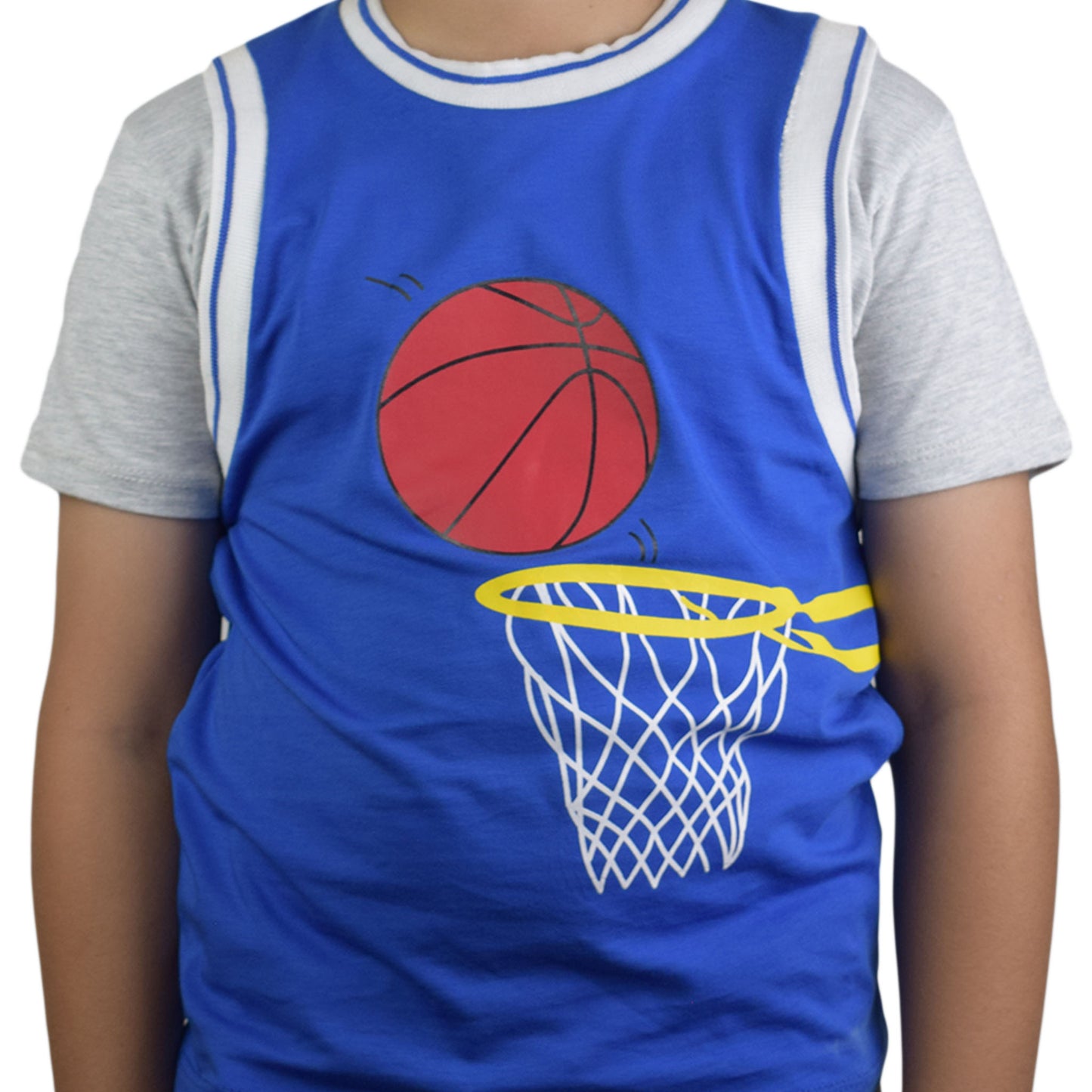 Boys Blue & Red T-Shirt | Casual Round Neck Tee by Kidzaar