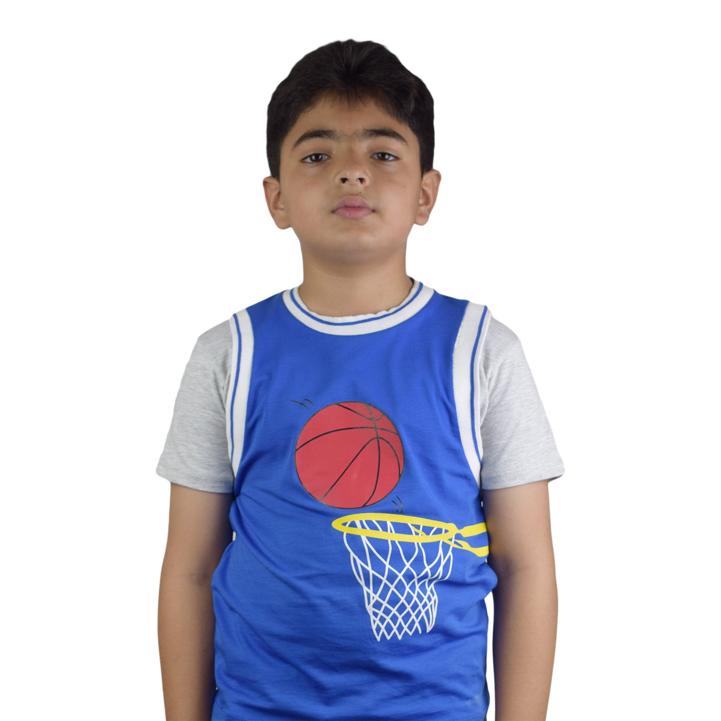 Boys Blue & Red T-Shirt | Casual Round Neck Tee by Kidzaar