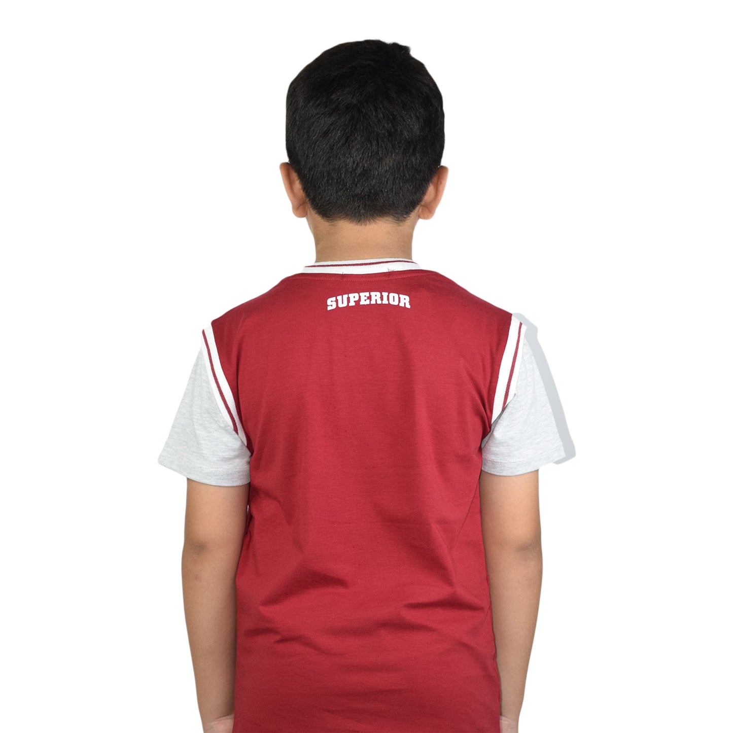 Boys Blue & Red T-Shirt | Casual Round Neck Tee by Kidzaar