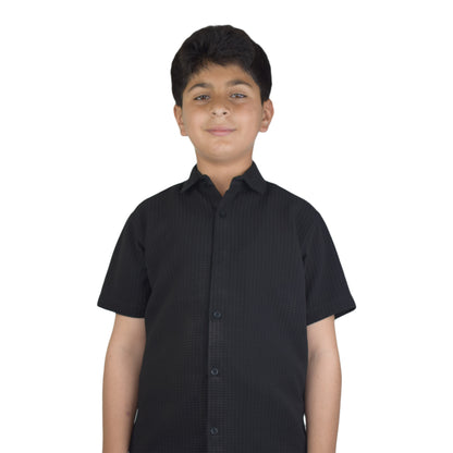 Boys Casual Shirt | Black and Brown  Variants by Kidzaar