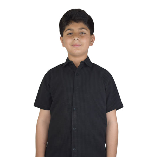Boys Casual Shirt | Black and Brown  Variants by Kidzaar