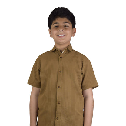 Boys Casual Shirt | Black and Brown  Variants by Kidzaar