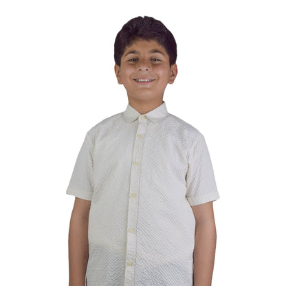 Boys Casual Shirt | Blue and White  Variants by Kidzaar