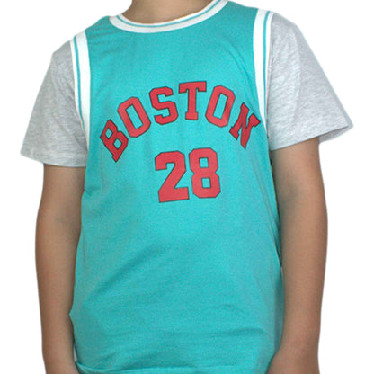 Boys Ferozi and Orange  T-Shirt | Casual Round Neck Tee by Kidzaar