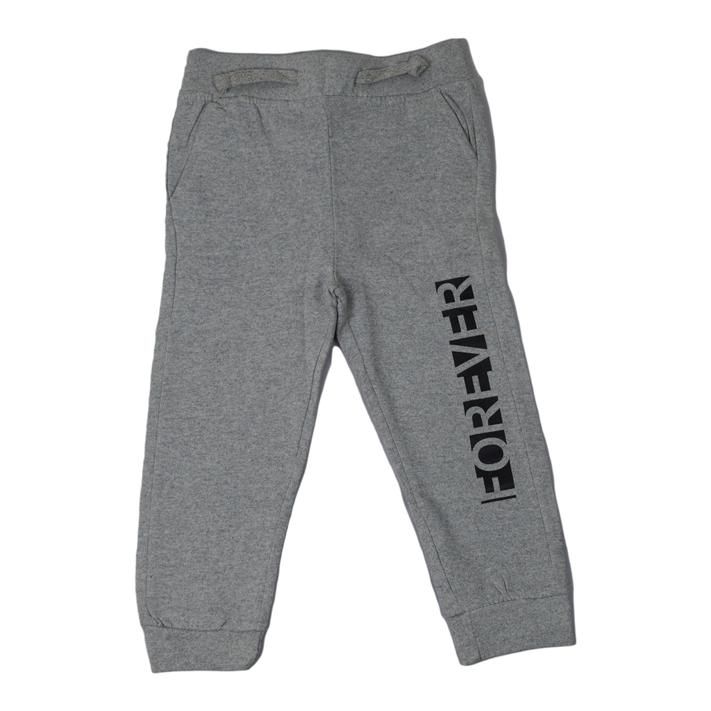Boys Grey Winter Trouser with “Forever” Print – Warm & Stylish Bottoms for Kids