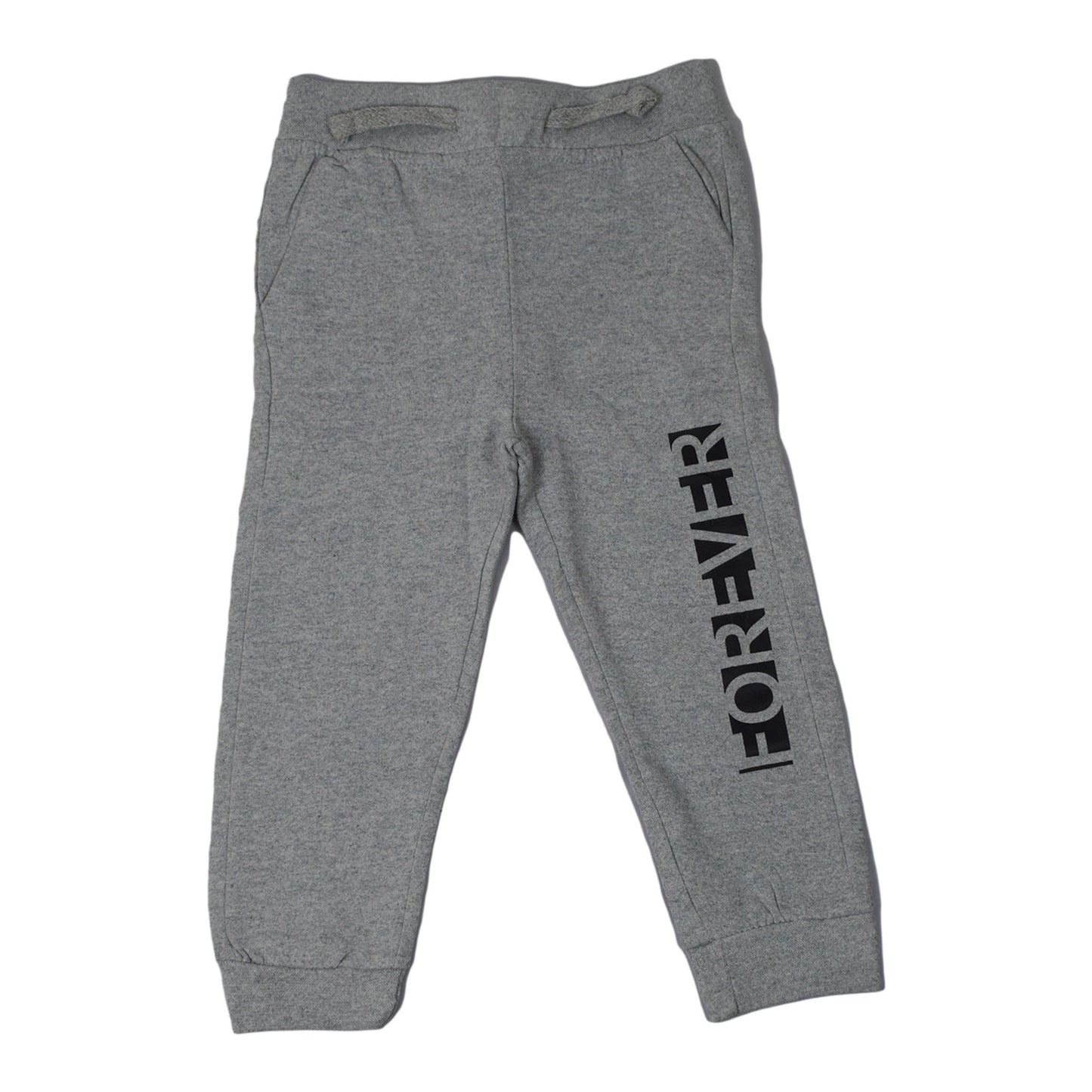 Boys Grey Winter Trouser with “Forever” Print – Warm & Stylish Bottoms for Kids