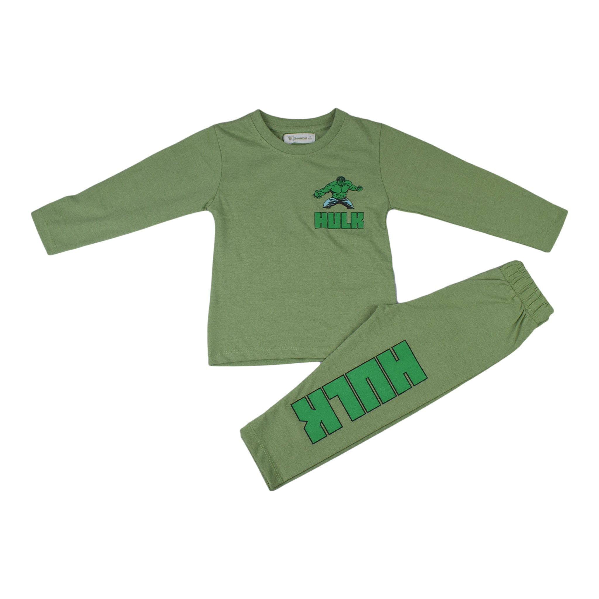 Boys Hulk Printed Terry Jersey Suit – Black & Green