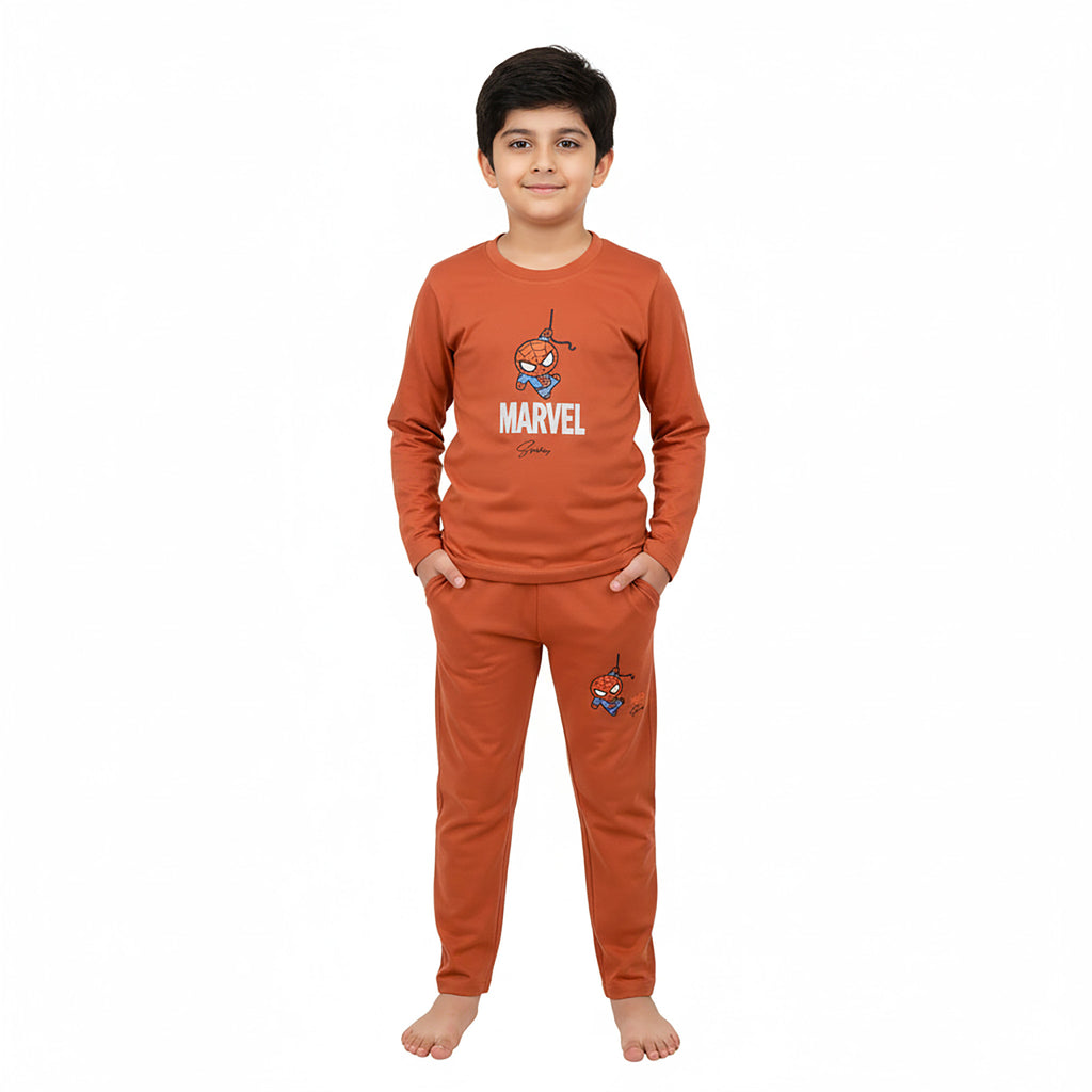 Boys Marvel Spider-Man Terry Jersey Suit – Mustard Orange