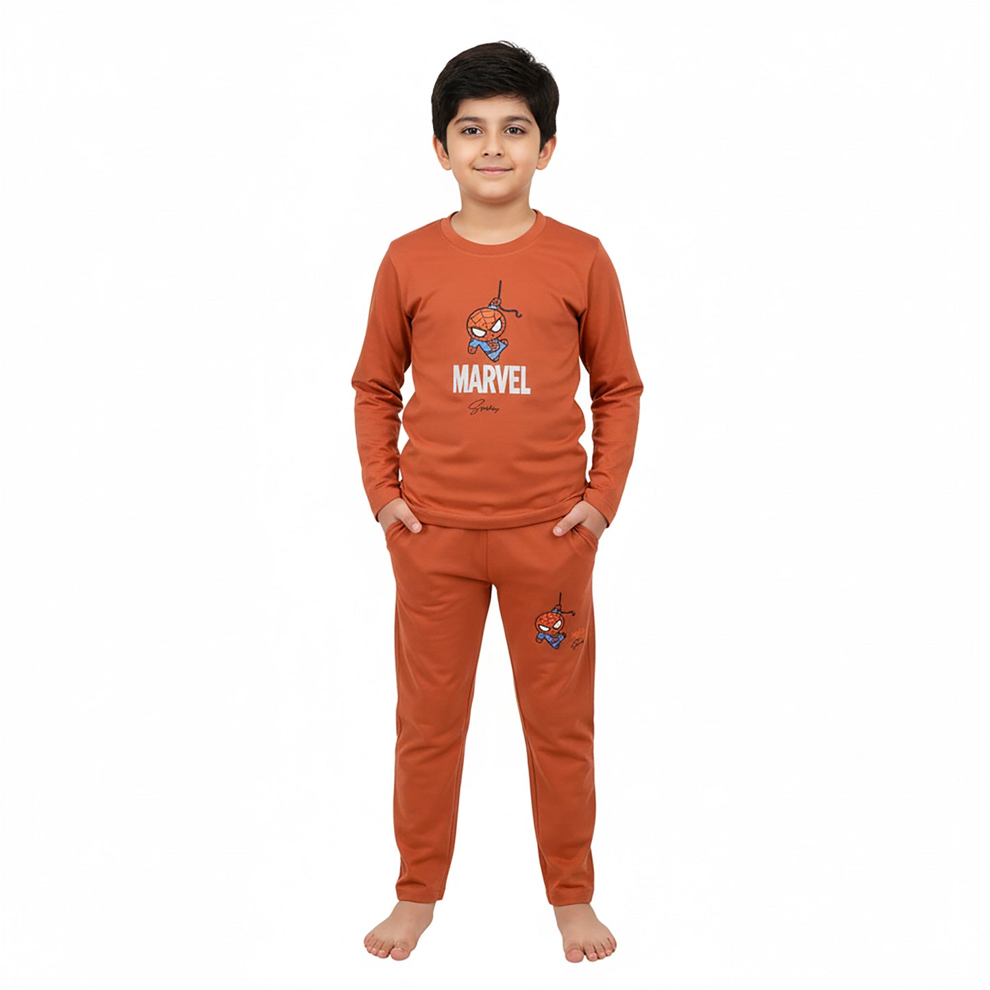 Boys Marvel Spider-Man Terry Jersey Suit – Mustard Orange