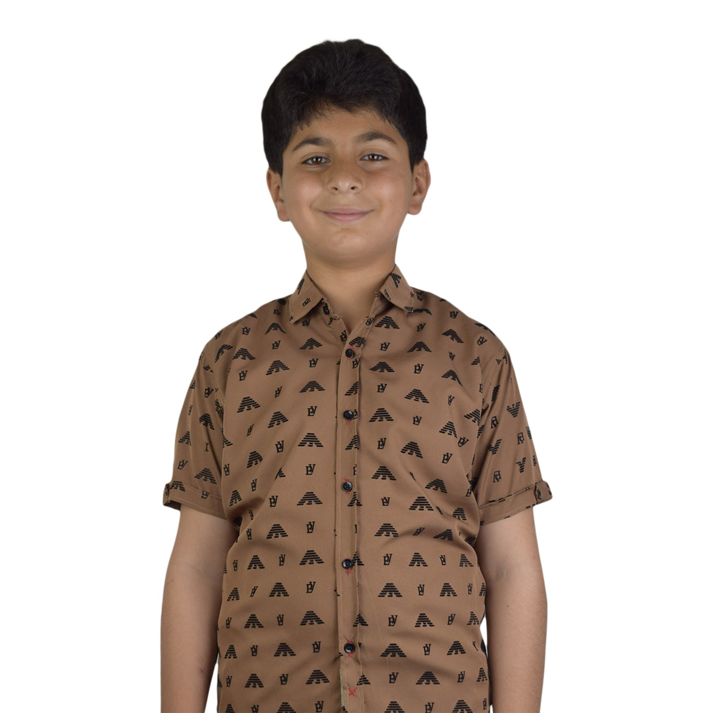 Boys Printed Casual Shirt | Brown, Red & Black Variants by Kidzaar