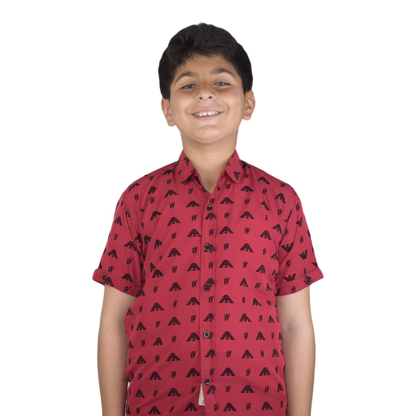 Boys Printed Casual Shirt | Brown, Red & Black Variants by Kidzaar