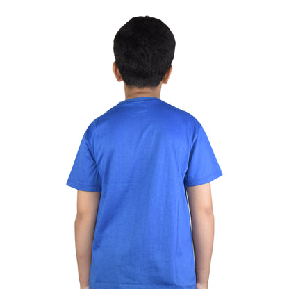 Boys Round Neck T-Shirt  in Gray & Blue