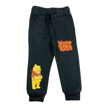 Boys Winter Fleece Trousers – Black with Cartoon Print
