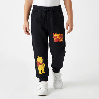 Boys Winter Fleece Trousers – Black with Cartoon Print