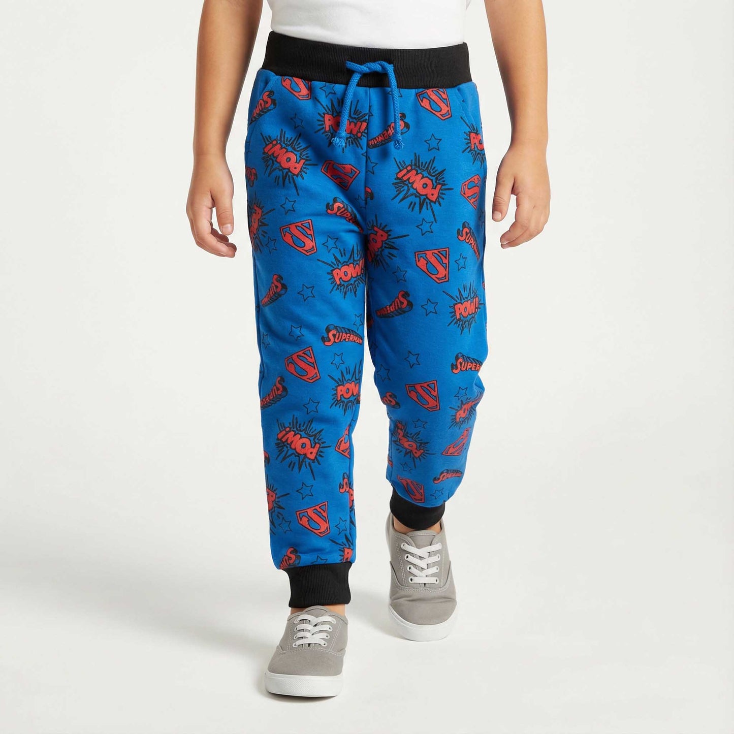 Boys Winter Fleece Trousers – Blue Superman “POW” Design